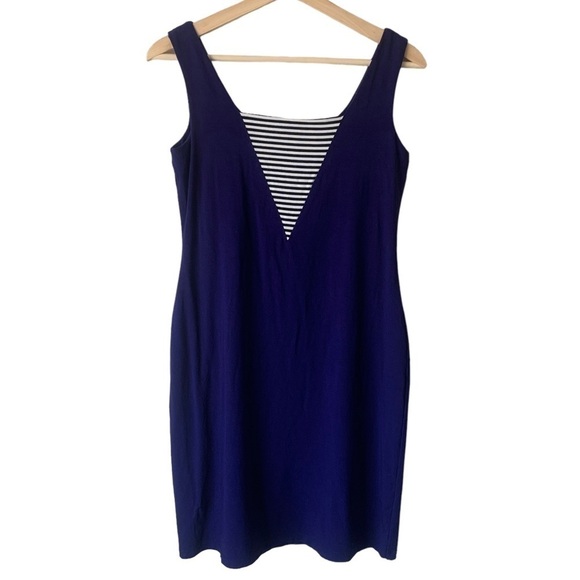 Miik Bamboo Reversible Sleeveless Tank Dress Bra Shelf Blue Striped Detail Small - Picture 1 of 9